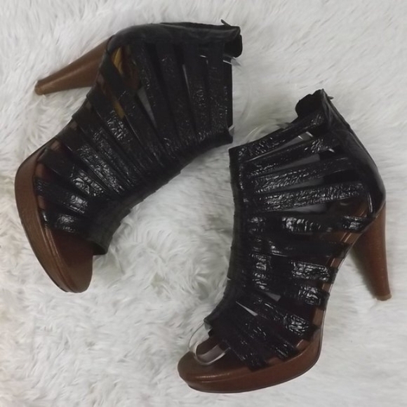 Jeffrey Campbell Marly Black & Brown Ibiza Gladiator Platform Heels, Siz… - Picture 2 of 7